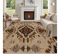 Yidbhsse Tapis D'éveil Tribal Aztèque Moelleux Chambre, Tapis Exotique Salon Lavable Antidérapant, Tapis De Sol Ethnique Geometrique Decor Cuisine 40x60 cm pour Entree Interieur