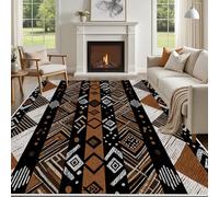 Yidbhsse Tapis D'éveil Western Tribal Moelleux Chambre, Tapis Tradition Ethnique Salon Lavable Antidérapant, Tapis De Sol Geometrique Diamant Decor Cuisine 40x60 cm pour Entree Interieur