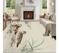 Yidbhsse Tapis Mignon Canard Chambre, Tapis Animaux Ferme Interieur À Poils Courts, Tapis De Sol Lotus Floral Lavable, Antidérapant pour Cuisine Salon 160x220 cm