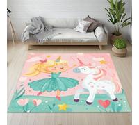 Yidbhsse Tapis Mignon Licorne Lavable Antidérapant, Tapis De Sol Dessin Animé Decor Cuisine, Petit Tapis Chambre Drôle Fille Moelleux Poils Courts, paillasson Interieur Matelas Entree 40x60 cm