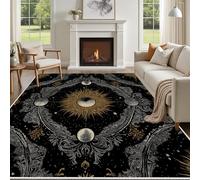 Yidbhsse Tapis Salon Constellation, Tapis De Sol Astrologie Soleil Antidérapant Interieu, Grand Tapis Lune Galaxie Lavable en Machine, Poils Courts pour Interieur Cuisine Decoration 200x280 cm