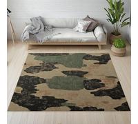 Yidbhsse Tapis Salon Militaire, Tapis De Sol Camouflage Vintage Antidérapant Interieu, Grand Tapis Vert Armée Lavable en Machine, Poils Courts pour Interieur Cuisine Decoration 200x300 cm
