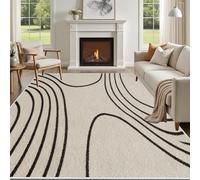 Yidbhsse Tapis Salon Moderne - Tapis Moderne, Tapis De Sol Minimaliste Antidérapant Lavable, Tapis Geometrique Poils Courts Moelleux pour Salon Interieur 120x160 cm