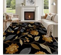 Yidbhsse Tapis Salon Oiseau Animaux, Tapis De Sol Motif Feuilles Antidérapant Interieu, Grand Tapis Fleur Botanique Lavable en Machine, Poils Courts pour Interieur Cuisine Decoration 200x280 cm