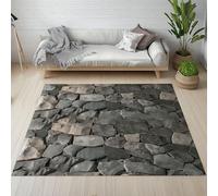 Yidbhsse Tapis Salon Pierre Brique, Tapis De Sol Mur De Briques Antidérapant Interieu, Grand Tapis Vintage Nostalgie Lavable en Machine, Poils Courts pour Interieur Cuisine Decoration 200x300 cm
