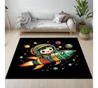 Yidbhsse Tapis Salon Planète Espace, Tapis De Sol Univers Astronaute Antidérapant Interieu, Grand Tapis Dessin Animé Lavable en Machine, Poils Courts pour Interieur Cuisine Decoration 200x300 cm