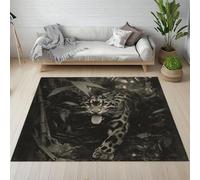 Yidbhsse Tapis Salon Tigre Animaux, Tapis De Sol Léopard Sauvage Antidérapant Interieu, Grand Tapis Forêt Tropical Lavable en Machine, Poils Courts pour Interieur Cuisine Decoration 200x280 cm