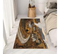 Yidbhsse Tapis Ville Rural Lavable Antidérapant, Tapis De Sol Dessin Animé Decor Cuisine, Petit Tapis Chambre Rivière Automne Moelleux Poils Courts, paillasson Interieur Matelas Entree 40x60 cm