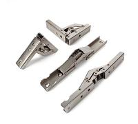 YIDELAI Charnière pliante à 90 degrés Charnière pliante élastique en acier inoxydable Support pour étagère murale Accessoires pour portes d'armoires(4 pièces)