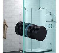 YIDELAI-poignée de porte en verre, 2,4 pouces en alliage d'aluminium single hole pull, solide cylindrique cabine de douche coulissante porte en verre pull (2, black2)