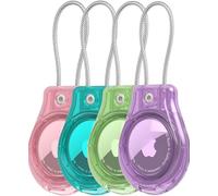 YiDiatnSy Lot de 4 Supports de Porte-clés étanches AirTag - Transparents - Compatible avec Apple AirTags