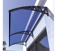 Yidlkecqey Abri de Porte en Polycarbonate Massif de 3,5 mm avec Supports en Acier Plastique épaissi, toiture extérieure pour Patio Contre Le Soleil et la Neige(Blue,120x320cm/47x126in)
