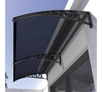 Yidlkecqey Abri de Porte en Polycarbonate Massif de 3,5 mm avec Supports en Acier Plastique épaissi, toiture extérieure pour Patio Contre Le Soleil et la Neige(Dark Gray,120x280cm/47x110in)