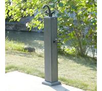 Yidlkecqey Borne de Jardin avec Double Robinet en Cuivre Eau Chaude et Froide, Fontaine Hydrante Antigel en Alliage d’Aluminium, Entrée Latérale ou Inférieure pour Jardin(Type B)