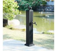 Yidlkecqey Borne de Jardin avec Double Robinet en Cuivre Eau Chaude et Froide, Fontaine Hydrante Antigel en Alliage d’Aluminium, Entrée Latérale ou Inférieure pour Jardin(Type A)