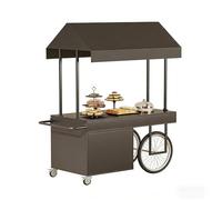 Yidlkecqey Chariot Roulant extérieur Multifonction en Fer, Stand d’Exposition Mobile pour marché Nocturne, Foire et Vente de Street Food(Black,120x70x200cm/47.2x27.6x78.7in)