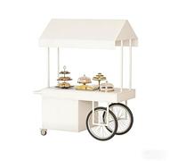 Yidlkecqey Chariot Roulant extérieur Multifonction en Fer, Stand d’Exposition Mobile pour marché Nocturne, Foire et Vente de Street Food(White,120x70x200cm/47.2x27.6x78.7in)