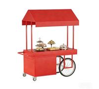 Yidlkecqey Chariot Roulant extérieur Multifonction en Fer, Stand d’Exposition Mobile pour marché Nocturne, Foire et Vente de Street Food(Red,120x70x200cm/47.2x27.6x78.7in)