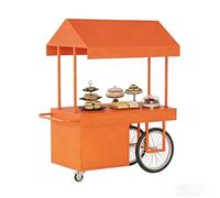 Yidlkecqey Chariot Roulant extérieur Multifonction en Fer, Stand d’Exposition Mobile pour marché Nocturne, Foire et Vente de Street Food(Orange,140x70x200cm/55.1x27.6x78.7in)