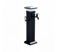 Yidlkecqey Colonne d'eau de Jardin Solaire avec LED, Borne Fontaine Extérieure Antigel, Robinet Cuivre et Pistolet, Alliage d'aluminium 60/104cm(Type C,104cm/41in)