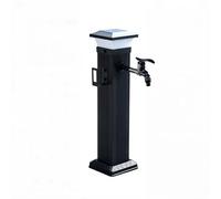 Yidlkecqey Colonne d'eau de Jardin Solaire avec LED, Borne Fontaine Extérieure Antigel, Robinet Cuivre et Pistolet, Alliage d'aluminium 60/104cm(Type B,104cm/41in)