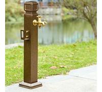 Yidlkecqey Colonne d'eau d'extérieur avec Robinet en Laiton et Pistolet, Borne Fontaine de Jardin en Aluminium 60/95cm, Antigel, Entrée latérale/inférieure, Noir(Type F,60cm/23.6in)