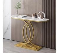Yidlkecqey Contre Le Mur Hôtel Long Porche Cabinet Table de Porche Semi-Circulaire, Base en Forme de cœur Finition Antique Console Canapé Table, pour Porche, Salon(B,100x35x80cm/39.4x13.8x31.5in)