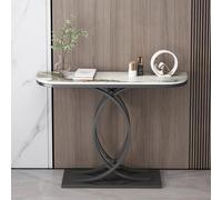 Yidlkecqey Contre Le Mur Hôtel Long Porche Cabinet Table de Porche Semi-Circulaire, Base en Forme de cœur Finition Antique Console Canapé Table, pour Porche, Salon(C,120x35x80cm/47.2x13.8x31.5in)