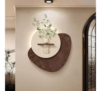 Yidlkecqey Décoration Murale 3D, Tableau en grès 3D - Peinture décorative Polyvalente pour entrée, Hall, Salon, Fond TV/canapé avec Plante hydroponique Assortie(Type D,50x50cm/19.7x19.7in)