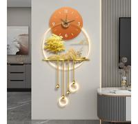 Yidlkecqey Décoration Murale LED 3D avec Horloge Silencieuse, Tableau en Porcelaine de Cristal, Rétroéclairage Moderne, Prise Incluse(50x115cm/19.7x45.3in)