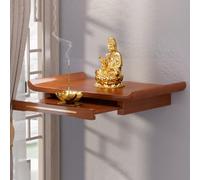 Yidlkecqey Étagère murale d'autel de sanctuaire bouddhiste avec tiroirs extensibles, niches bouddhistes pour usage domestique, petites niches bouddhistes (Rosewood, 58 x 25 cm/22,8 x 9,8 pouces)