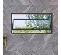 Yidlkecqey Fenêtre pivotante en Alliage d'aluminium, fenêtre à Pivot Central rotative à 360°, Design Anti-Regard avec Fonctions de Ventilation et d’apport de lumière(Black A,60x30cm/23.6x11.8in)