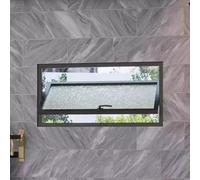 Yidlkecqey Fenêtre pivotante en Alliage d'aluminium, fenêtre à Pivot Central rotative à 360°, Design Anti-Regard avec Fonctions de Ventilation et d’apport de lumière(Black C,100x65cm/39.4x25.6in)