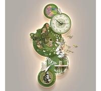 Yidlkecqey Horloge Murale Lumineuse LED, Tableau 3D en Porcelaine de Cristal avec Vase Hydroponique et Plante pour Salon, Entrée, Couloir(Type F,60x120cm/23.6x47.2in)