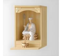 Yidlkecqey Niche de Bouddha Murale, autel de Bouddha, Table d'autel de Statue de Bouddha Murale, Nouvelle étagère d'autel de Bouddha de Style Chinois(Original Wood,30x30x54cm/11.8x11.8x21in)