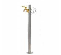 Yidlkecqey Outdoor Water Column with Faucet, Freestanding Garden Hydrant, Stainless Steel Water Post with Thermal Insulation, Dual Inlet Hose Stand for Lawn(86x13cm/33.8x5.1in)