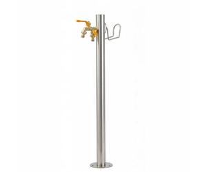 Yidlkecqey Outdoor Water Column with Faucet, Freestanding Garden Hydrant, Stainless Steel Water Post with Thermal Insulation, Dual Inlet Hose Stand for Lawn(86x13cm/33.8x5.1in)