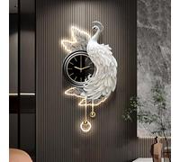 Yidlkecqey Paon 3D Art Mural avec Rétroéclairage LED, Applique en Porcelaine de Cristal pour Salon Chambre, Panneau Arrière en MDF Robuste(Type A,50x100cm/19.7x39.3in)