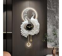 Yidlkecqey Paon 3D Art Mural avec Rétroéclairage LED, Applique en Porcelaine de Cristal pour Salon Chambre, Panneau Arrière en MDF Robuste(Type C,40x80cm/15.7x31.5in)