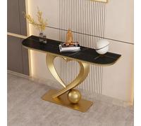 Yidlkecqey Petite Table d'appoint pour Couloir avec Base en Forme de cœur, Console de canapé à Finition Antique avec Base en Forme de cœur(Gold E,100x35x80cm/39.4x13.8x31.5in)
