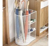 Yidlkecqey Porte-Parapluie en métal pouvant accueillir des parapluies Courts et Longs, Porte-Parapluie sur Pied en métal de Grande capacité, adapté à la Maison, à la Chambre(White)