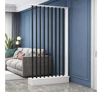 Yidlkecqey Séparateur de pièce Moderne pour Maison - Cloison d’entrée et Salon - Écran décoratif ajouré pour Bureau, Mur de confidentialité(Black+Warm White,88x25x202cm/34.6x9.8x79.5in)