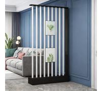 Yidlkecqey Séparateur de pièce Moderne pour Maison - Cloison d’entrée et Salon - Écran décoratif ajouré pour Bureau, Mur de confidentialité(White+Black,88x25x202cm/34.6x9.8x79.5in)