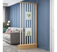 Yidlkecqey Séparateur de pièce Moderne pour Maison - Cloison d’entrée et Salon - Écran décoratif ajouré pour Bureau, Mur de confidentialité(White+Light Walnut,68x25x202cm/26.7x9.8x79.5in)