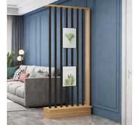 Yidlkecqey Séparateur de pièce Moderne pour Maison - Cloison d’entrée et Salon - Écran décoratif ajouré pour Bureau, Mur de confidentialité(Black+Light Walnut,68x25x202cm/26.7x9.8x79.5in)