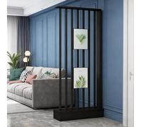 Yidlkecqey Séparateur de pièce Moderne pour Maison - Cloison d’entrée et Salon - Écran décoratif ajouré pour Bureau, Mur de confidentialité(Black+Black,68x25x202cm/26.7x9.8x79.5in)