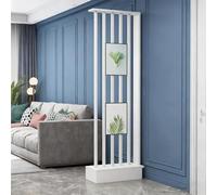 Yidlkecqey Séparateur de pièce Moderne pour Maison - Cloison d’entrée et Salon - Écran décoratif ajouré pour Bureau, Mur de confidentialité(White+Warm White,48x25x202cm/18.9x9.8x79.5in)