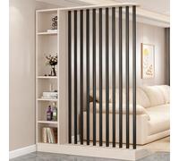 Yidlkecqey Séparateur de Pièce Mural Moderne, Paravent Chinois avec Étagères - Cloison d’Entrée avec Espace de Rangement pour Petits Espaces et Salon(Khaki Gray+Black,80x24x202cm/31.5x9.4x79.5in)