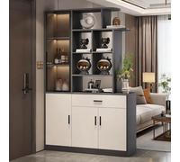 Yidlkecqey Séparateur de pièce Mural Moderne Séparateur de pièce en Bois avec Rangement à Chaussures Étagère d'exposition et Meuble(Left Gray,120x30x200cm/47.2x11.8x78.7in)