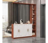 Yidlkecqey Séparateur d'entrée Moderne avec Meuble à Chaussures, Armoire de Rangement d'entrée avec étagère à Chaussures et séparateur de pièce(Teak+Black,150x30x200cm/59x11.8x78.7in)